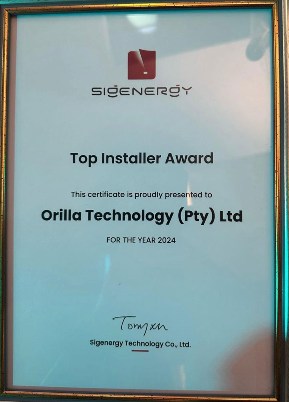 Orilla Solar – Sigenergy Awards 2024